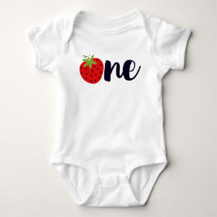 Body Para Bebé Cumpleaños de Strawberry ONE niña bebé 1er primera