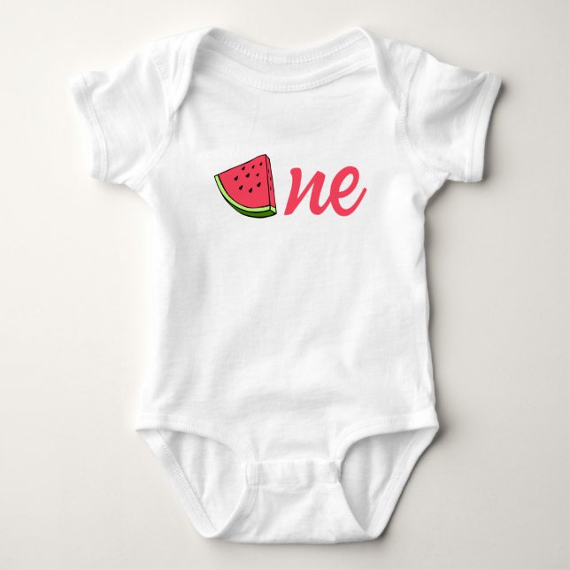 Body Para Bebé Cumpleaños del bebé Watermelon Cute One in a Melon (Anverso)