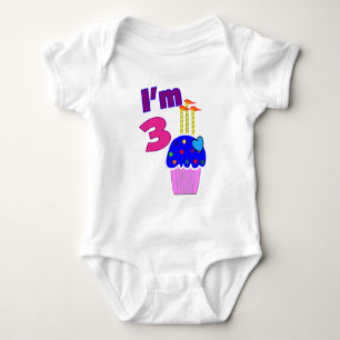Body Para Bebé Cumpleaños del niño "soy 3"---Diseño adorable d