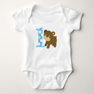 Body Para Bebé Cumpleaños del oso de Brown 1r soy UN mono