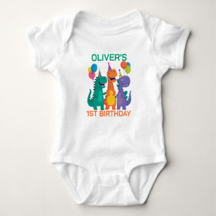 Body Para Bebé Cumpleaños del pequeño Dino 1