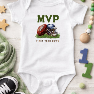 Body Para Bebé Cumpleaños Fútbol Americano Primer Año Down 1er Cu