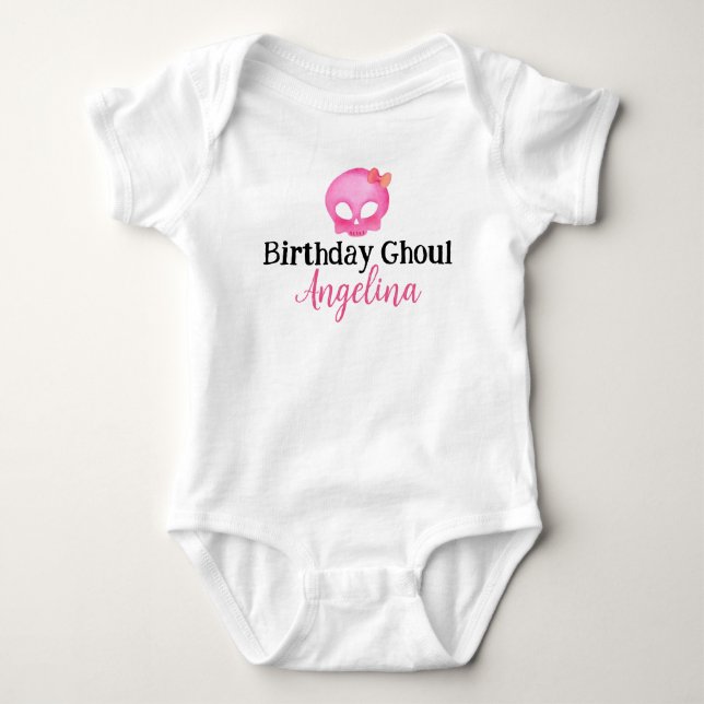 Body Para Bebé Cumpleaños Ghoul Skeleton Baby Fiesta Shirt Bodysu (Anverso)