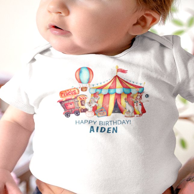 Body Para Bebé Cumpleaños Gran Circo Carnaval Azul (Subido por el creador)