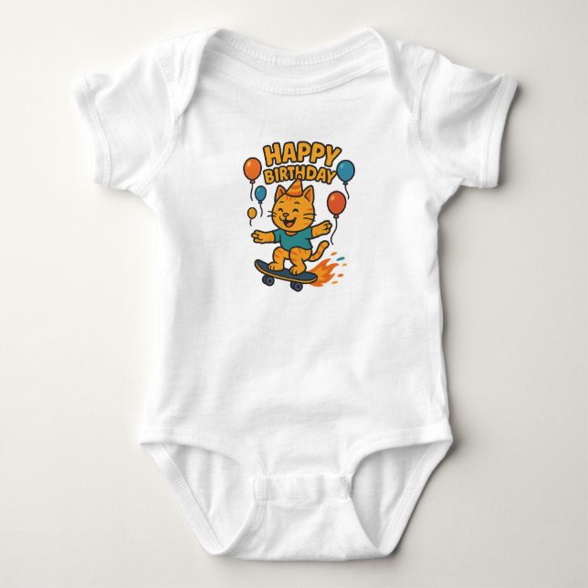 Body Para Bebé Cumpleaños KATO – Camiseta de cumpleaños divertida (Anverso)