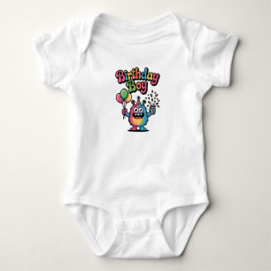 Body Para Bebé Cumpleaños Niño Monstruo Adorable Traje de Una Pie