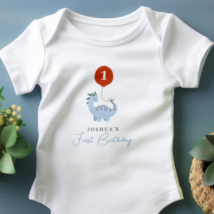 Body Para Bebé Cumpleaños número 1 de los chicos dinosaurio
