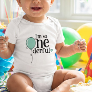 Body Para Bebé Cumpleaños Onederful moderno y lindo globo turques