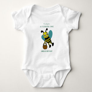 Body Para Bebé Cumpleaños personalizado del primer año de nacimie