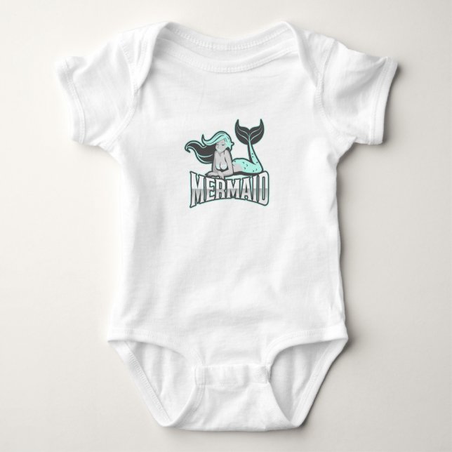 Body Para Bebé Cumpleaños Sirena Fiesta Baby Bodysuit (Anverso)