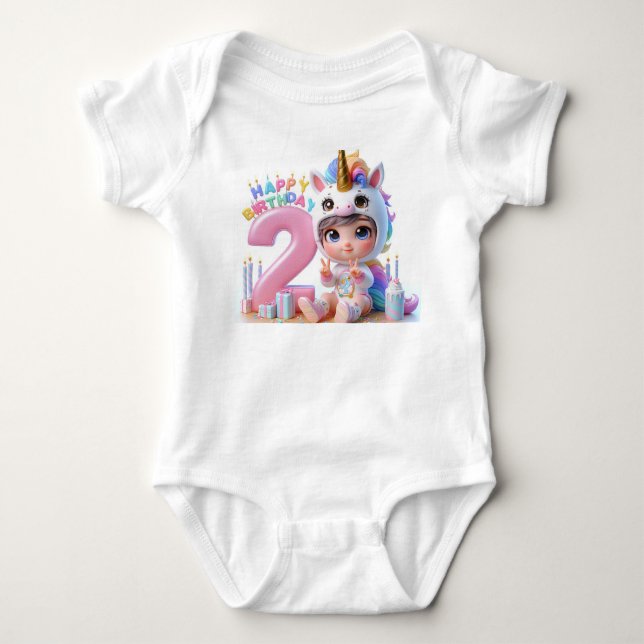 Body Para Bebé Cumpleaños Unicornio (Anverso)