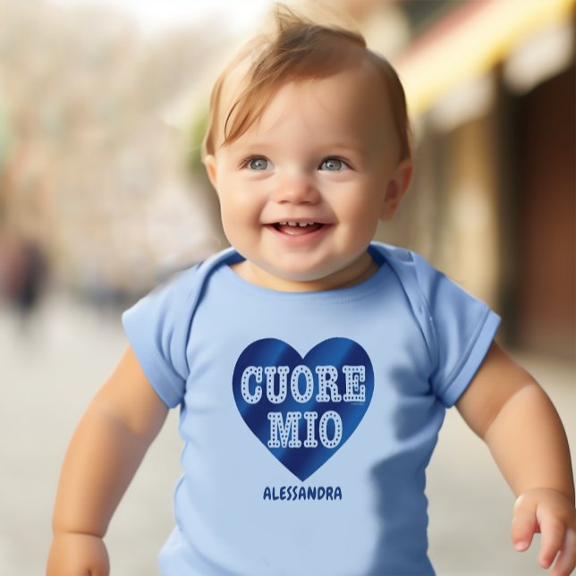Body Para Bebé Cuore Mio Blue Baby Bodysuit (Cuore Mio (Italian for "My Heart") Blue Baby Bodysuit)