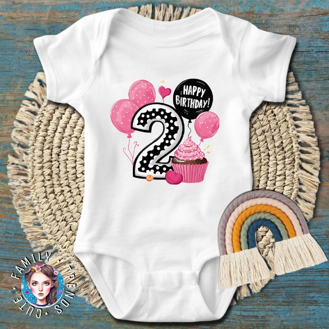 Body Para Bebé Cupcake de 2do Cumpleaños  (Subido por el creador)