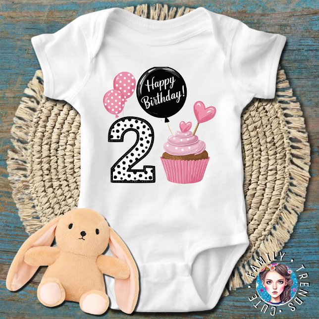 Body Para Bebé Cupcake de cumpleaños 2º  (Subido por el creador)