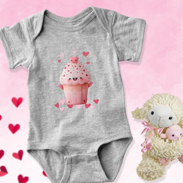 Body Para Bebé Cupcake Kawaii Con Corazones (Subido por el creador)