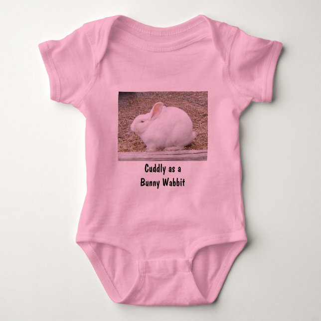 Body Para Bebé Curiosamente Bunny Blanco (Anverso)