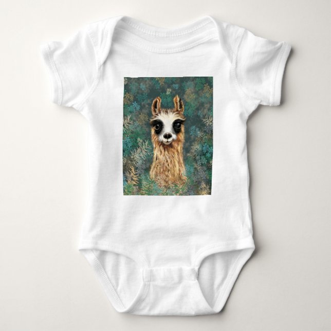 Body Para Bebé Curioso Baby Llama Baby Bodysuit (Anverso)