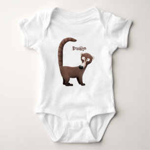 Body Para Bebé Curioso ilustracion personalizado de coatimundi