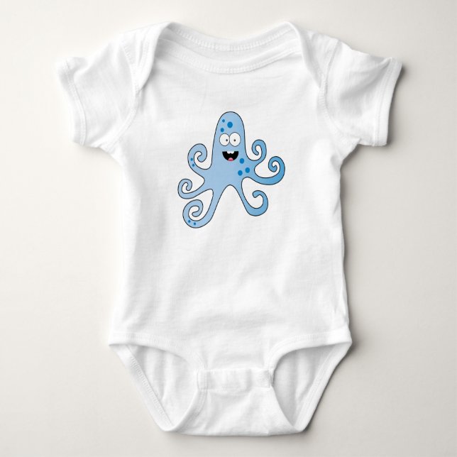 Body Para Bebé Curioso personalizado bebé pulpo (Anverso)