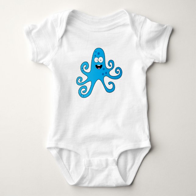 Body Para Bebé Curioso personalizado bebé pulpo (Anverso)