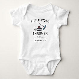 Body Para Bebé Curling Baby Announcement Little Stone Thrower