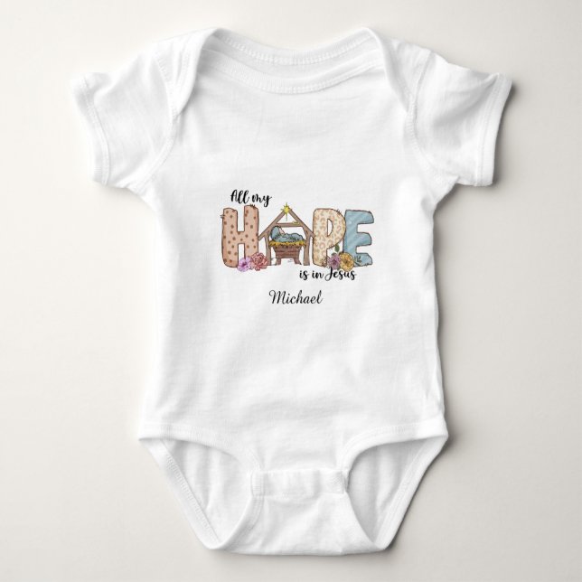 Body Para Bebé Custom Christian baby bodysuit, Jesus, God, Bible (Anverso)