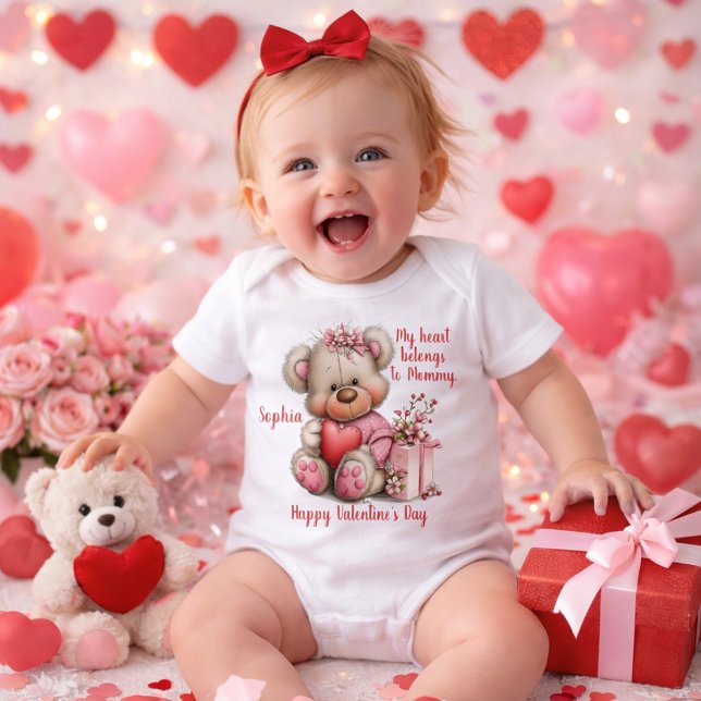 Body Para Bebé Custom Floral Teddy Bear Baby Bodysuit (Subido por el creador)