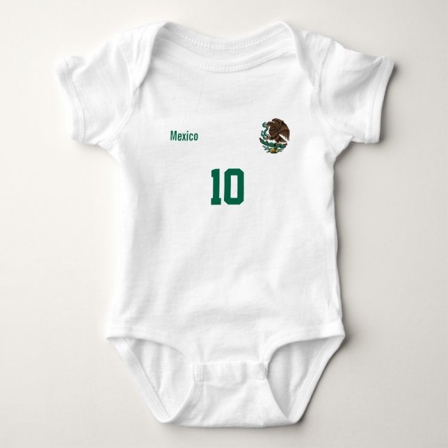Body Para Bebé Custom Mexico Outfit with Name & Number (Anverso)