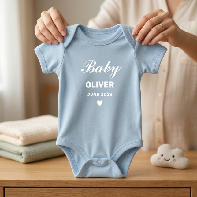 Body Para Bebé Custom Name Baby Bodysuit, Personalized Pregnancy  (Subido por el creador)