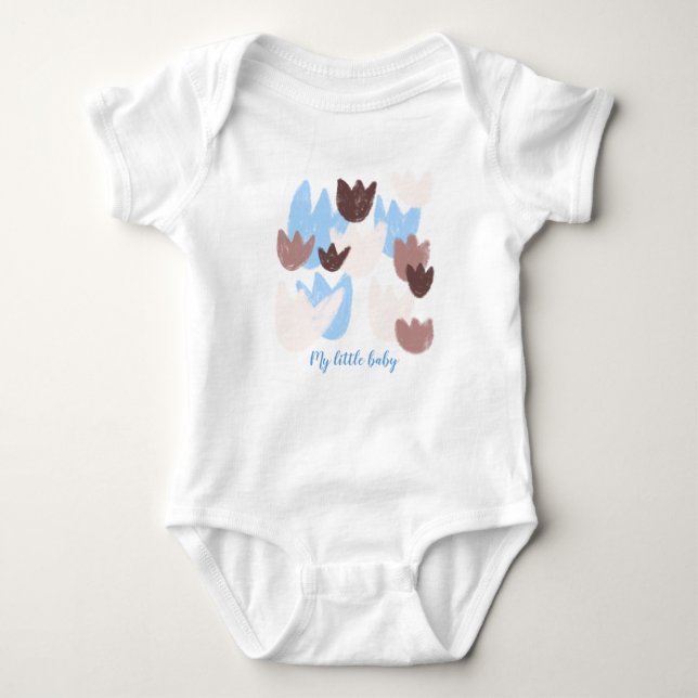 Body Para Bebé Custom name baby boy spring floral  (Anverso)