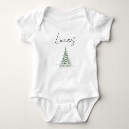 Body Para Bebé Custom Name Christmas Baby Romper 1st Xmas Lucas