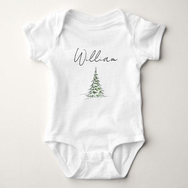 Body Para Bebé Custom Name Christmas Baby Romper 1st Xmas William (Anverso)