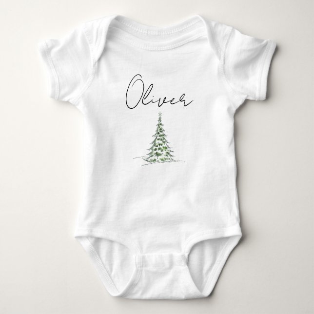 Body Para Bebé Custom Name Christmas Baby Romper First Xmas Oli (Anverso)
