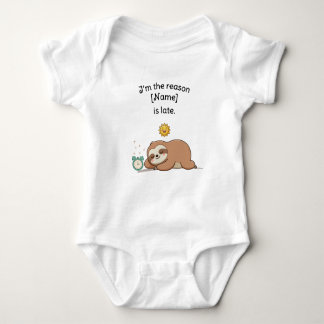 Body Para Bebé Custom Name Funny Sloth - I’m the Reason We’re Lat