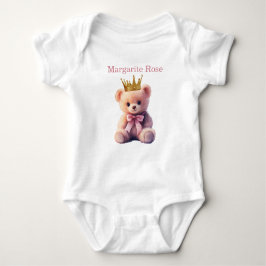 Body Para Bebé Custom Name Princess Teddy Bear