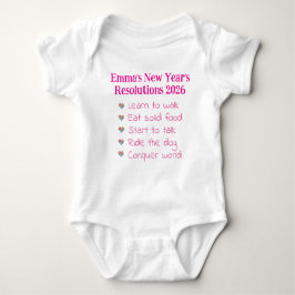 Body Para Bebé Custom New Year's Resolutions, Girl, Funny   