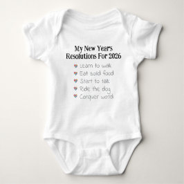 Body Para Bebé Custom New Year's Resolutions, Unisex, Funny   