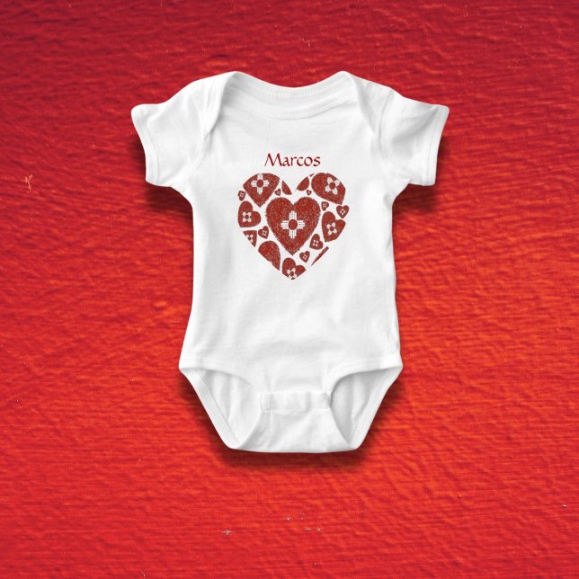 Body Para Bebé Customizable New Mexico Zia Heart Baby  (Subido por el creador)