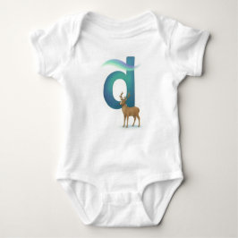 Body Para Bebé Customizable Northern Lights Letter D Deer