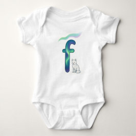 Body Para Bebé Customizable Northern Lights Letter F Arctic Fox