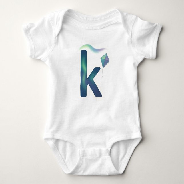 Body Para Bebé Customizable Northern Lights Letter K Kite  (Anverso)