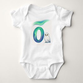 Body Para Bebé Customizable Northern Lights Letter O Snowy Owl