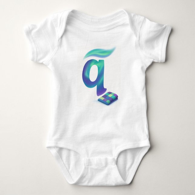 Body Para Bebé Customizable Northern Lights Letter Q Aurora Quilt (Anverso)