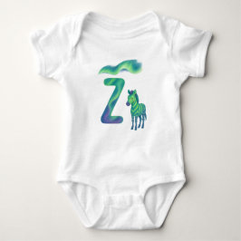 Body Para Bebé Customizable Northern Lights Letter Z Aurora Zebra