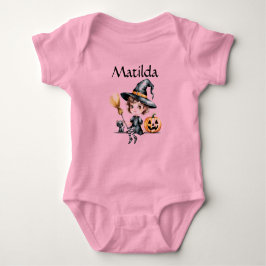 Body Para Bebé Customizable Witch Baby Suit -Halloween  Outfit