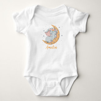 Body Para Bebé Customized Baby Bodysuits Moon Elephant