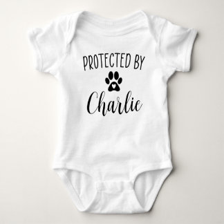 Body Para Bebé Cuta Personalizada Protegida Por Perro