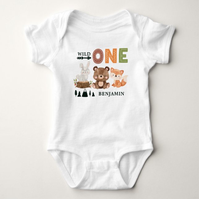 Body Para Bebé Cute acuarela Woodland Forest Animals Baby Bodys (Anverso)