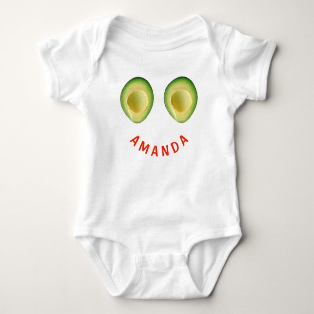 Body Para Bebé Cute Aguacate Fave 4Amanda (Nombre) (Anverso)