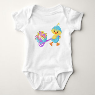 BODY PARA BEBÉ CUTE AMARILLO ORIENTAL CHICK CON FLORES